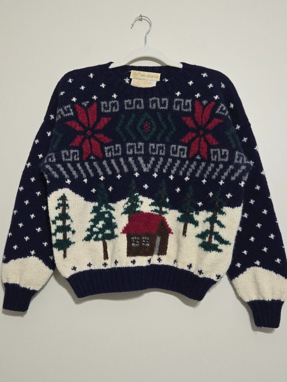 Vintage Braemar 100% wool novelty/Christmas sweater size L